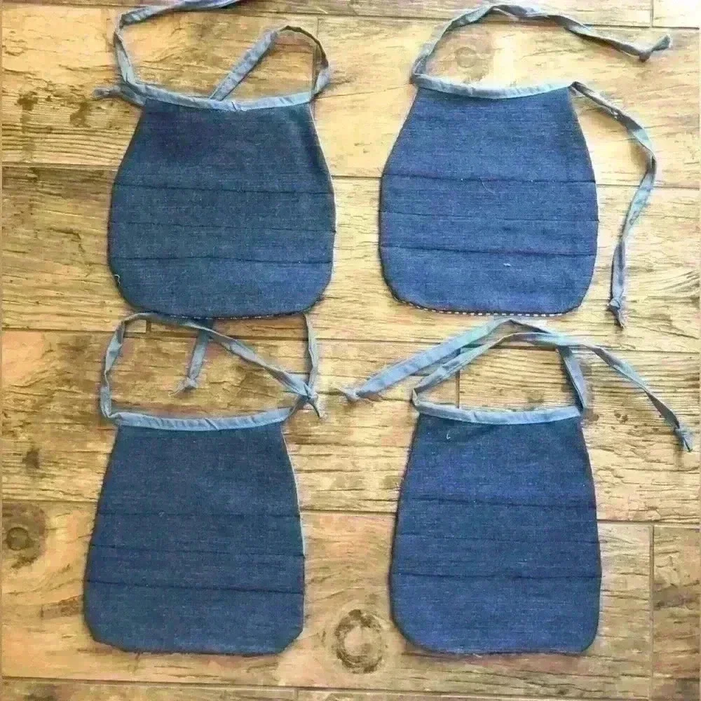 LOT OF 4 BABY BOY DENIM UPCYCLED MATERIAL QUILT BIBS